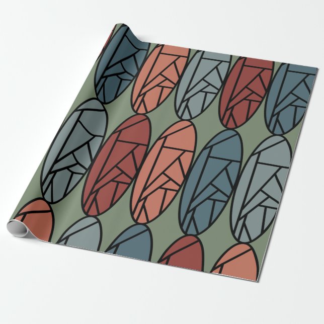 Abstract Ovals  Wrapping Paper (Unrolled)