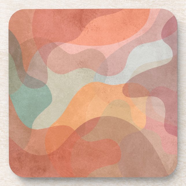 Abstract Overlapping Pastel Blobs Background Coaster (Front)
