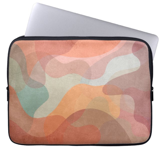 Abstract Overlapping Pastel Blobs Background Laptop Sleeve (Front)
