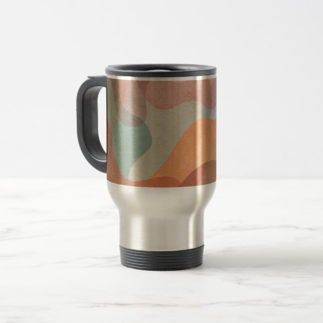 Abstract Overlapping Pastel Blobs Background Travel Mug (Front Left)
