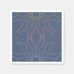 Abstract overlapping sun rays slate blue overlap napkin