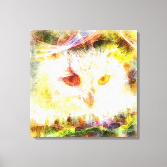 Abstract owl head painting canvas print (Front)