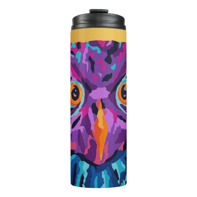 Abstract owl  thermal tumbler (Front)