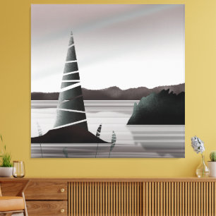 Abstract Pacific Coast Minimal Art Canvas Print