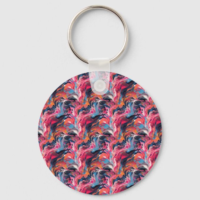 Abstract Paint 01 Key Ring (Front)