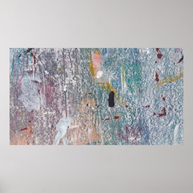 Abstract paint background. Artwork made of mixed m Poster (Front)