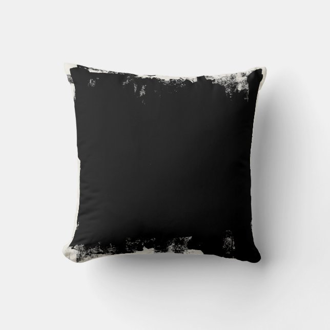 Abstract Paint Blotch Black And White  Cushion (Front)