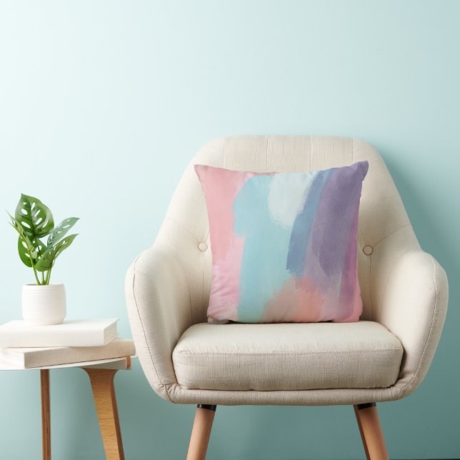 Abstract Paint Brush Strokes Design Colorful Cushion (Chair)