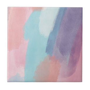Abstract Paint Brush Strokes Design Colorful Tile