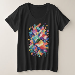 Abstract Paint Collision Plus Size T-Shirt