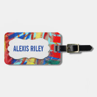 abstract paint design with beveled tag