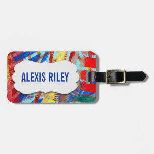 abstract paint design with beveled tag