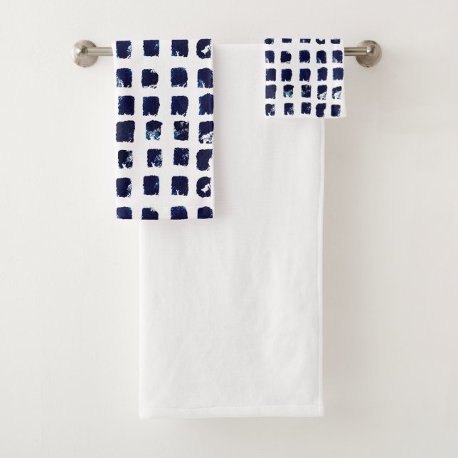 Abstract Paint Dot Square Boho Bath Towel Set (Insitu)