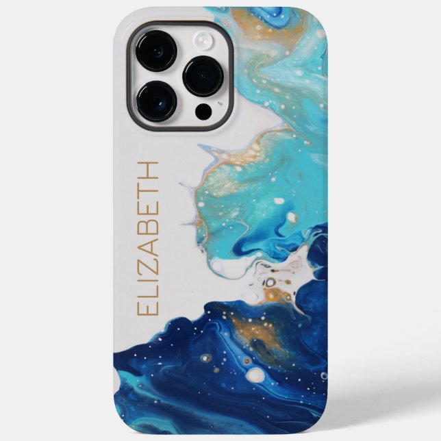 Abstract Paint Flow Alcohol Ink Ocean Waves Custom Case-Mate iPhone Case (Back)