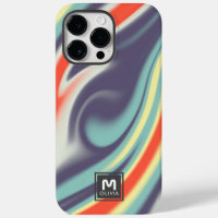 Abstract Paint Flow Pastel Colours Custom Monogram