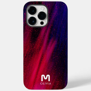 Abstract Paint Neon Red Blue Custom Monogram Case-Mate iPhone 14 Pro Max Case