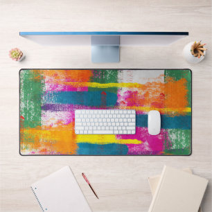 Abstract Paint Pattern Desk Mat