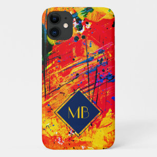 Abstract Paint Rich Coloured Splash Monogram Case-Mate iPhone Case