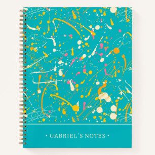Abstract Paint Splash Add Your Name Notebook