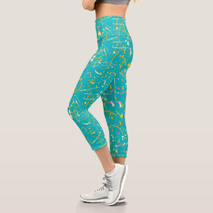 Abstract Paint Splash Capri Leggings