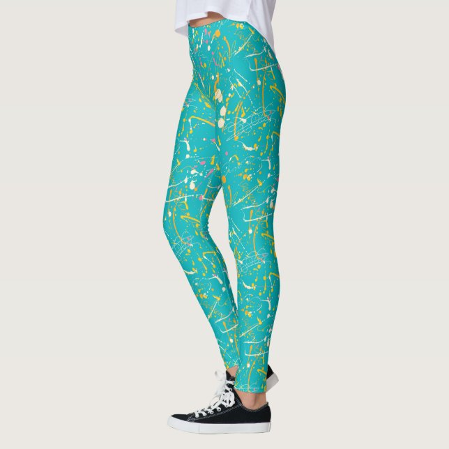 Abstract Paint Splash Leggings (Left)
