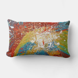 Abstract Paint Splash Lumbar Cushion