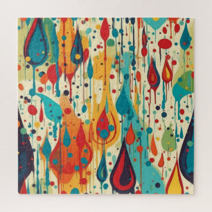Abstract Paint Splats Multicolored Jigsaw Puzzle