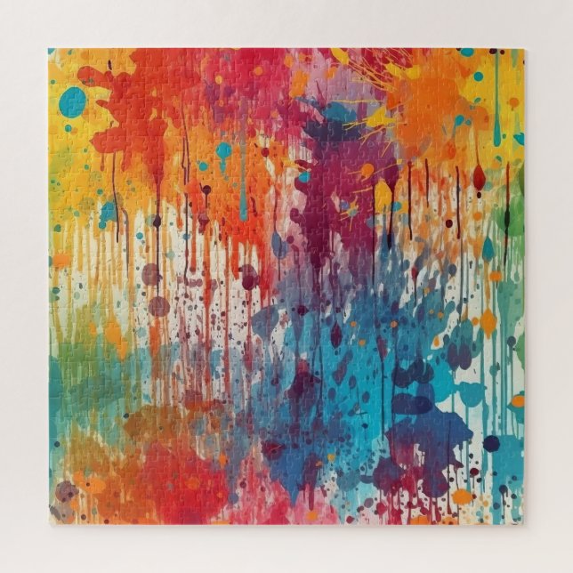 Abstract Paint Splats Multicolored  Jigsaw Puzzle (Vertical)