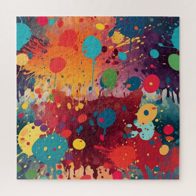 Abstract Paint Splats Multicolored  Jigsaw Puzzle (Vertical)