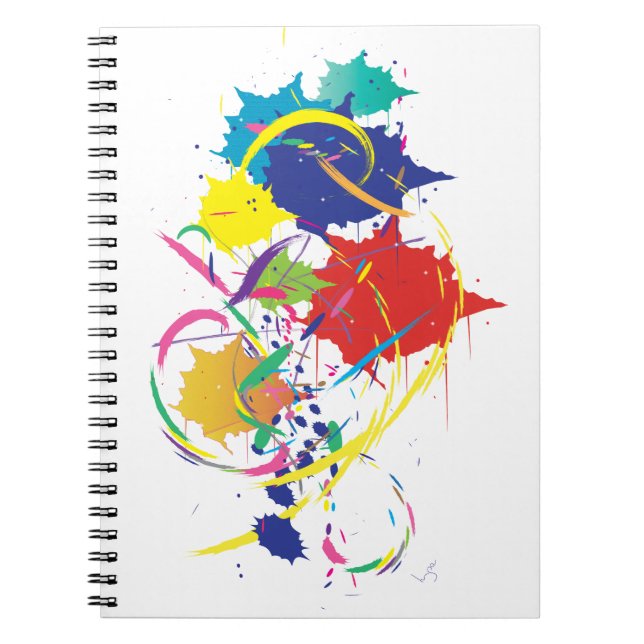 Abstract Paint Splatter Art Modern Cool.ai Notebook (Front)