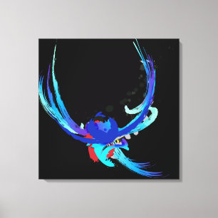 Abstract Paint Splatter Bird in Flight Canvas Print