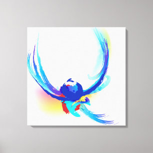 Abstract Paint Splatter Bird in Flight Canvas Print