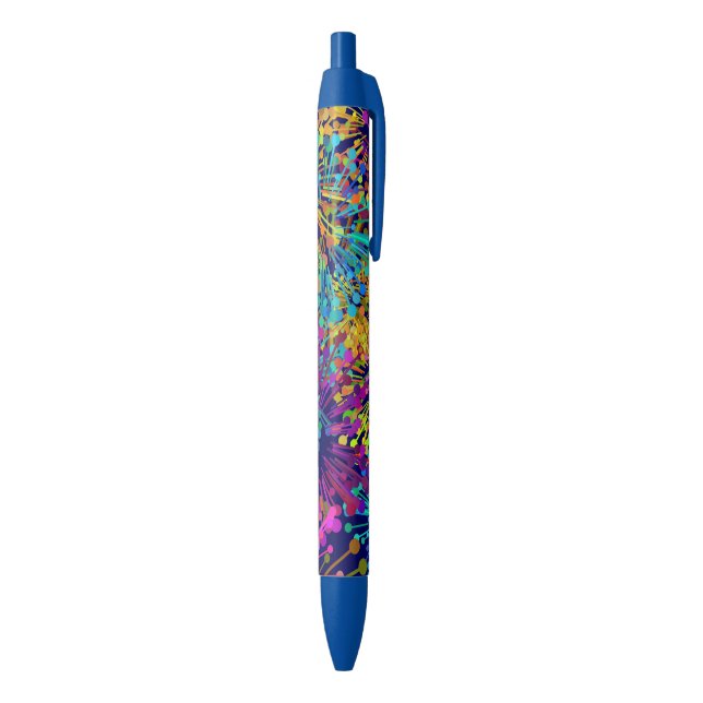 Abstract Paint Splatter Blue Ink Pen (Bottom (Vertical))