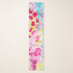 Abstract Paint Splatter Bold Vibrant Pink Aqua Fun Scarf<br><div class="desc">Designed using my original abstract paint splatter art featuring bright pink,  aqua,  and sunny yellow designs with small typed look wording reading "Be Bold" and repeated in large brush lettering,  this colourful chiffon scarf is a great way to show off your unique style!</div>