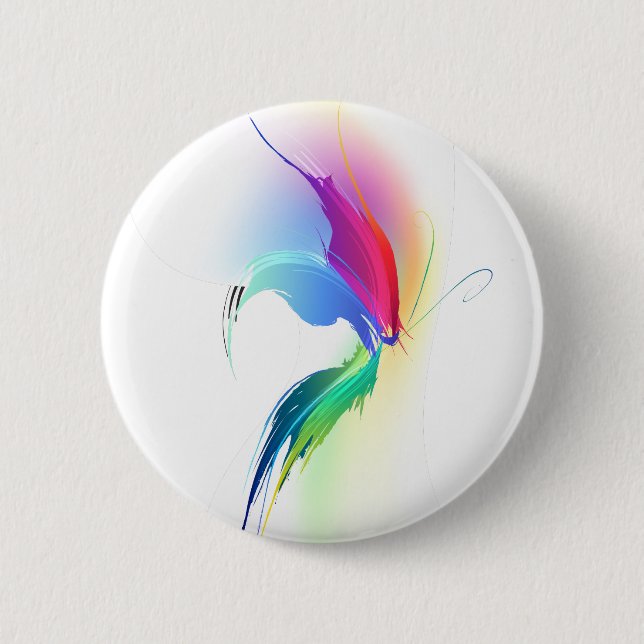 Abstract Paint Splatter Butterfly 6 Cm Round Badge (Front)