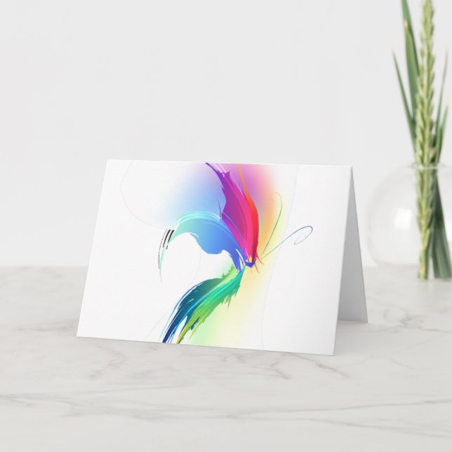 Abstract Paint Splatter Butterfly Card (Front)