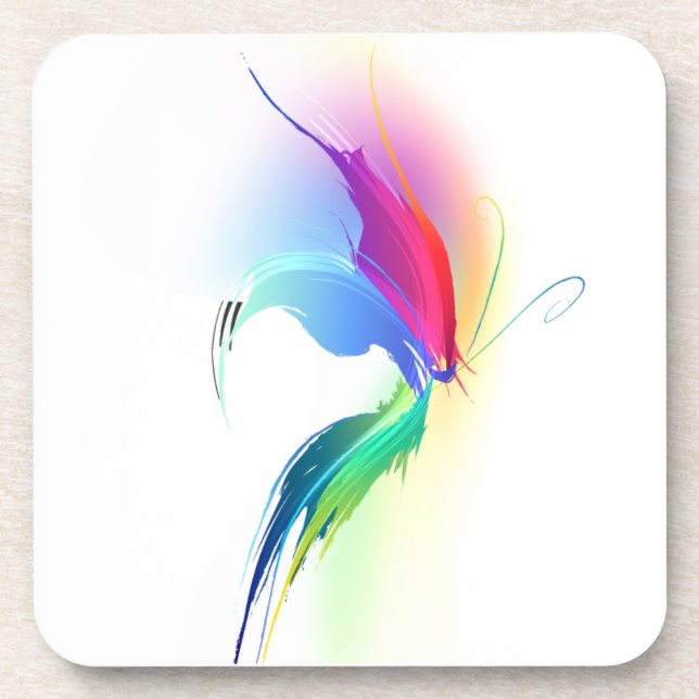 Abstract Paint Splatter Butterfly Coaster (Front)