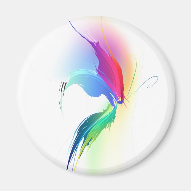 Abstract Paint Splatter Butterfly Magnet (Front)