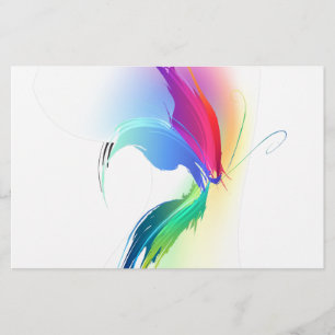 Abstract Paint Splatter Butterfly Stationery