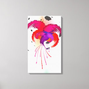 Abstract Paint Splatter Fuchsia Canvas Print