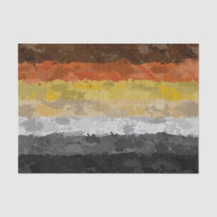 Abstract Paint Splatter Gay Bear Pride Flag Tissue Paper