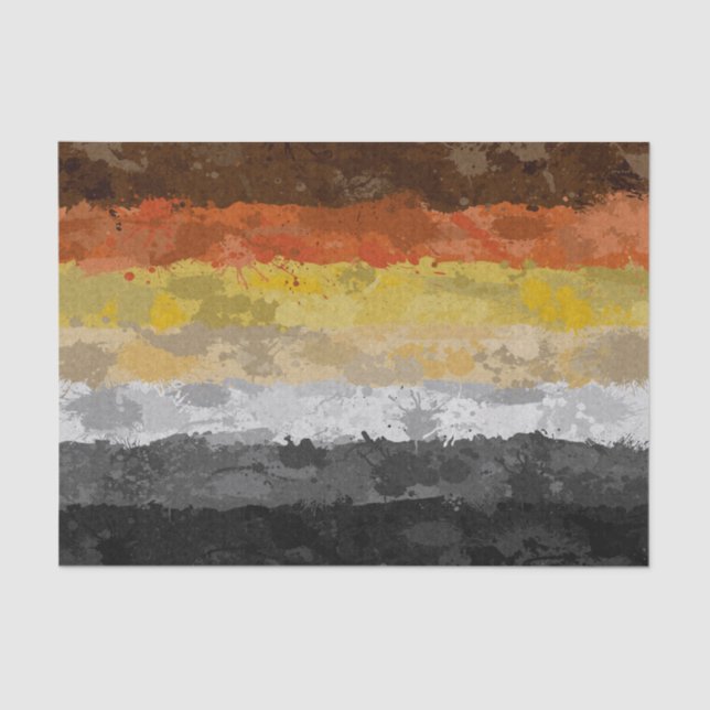 Abstract Paint Splatter Gay Bear Pride Flag  Tissue Paper (Front)