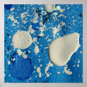 Abstract Paint Splatter Painting Square Crop Poster