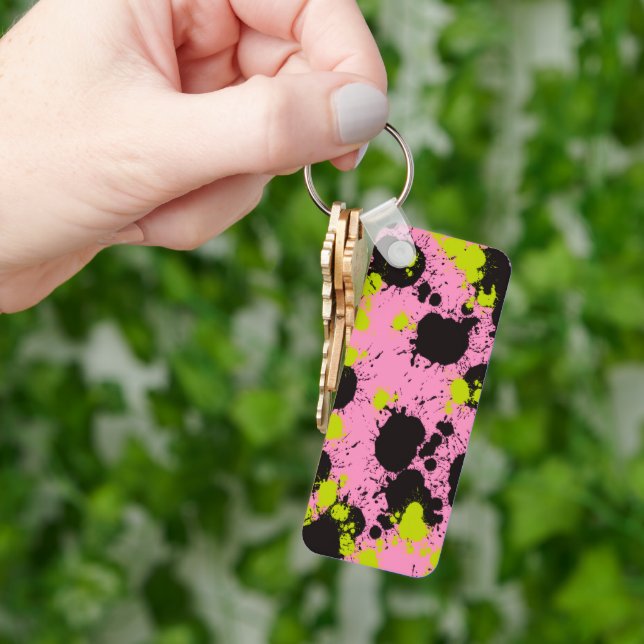 Abstract Paint Splatter Pattern Key Ring (Hand)