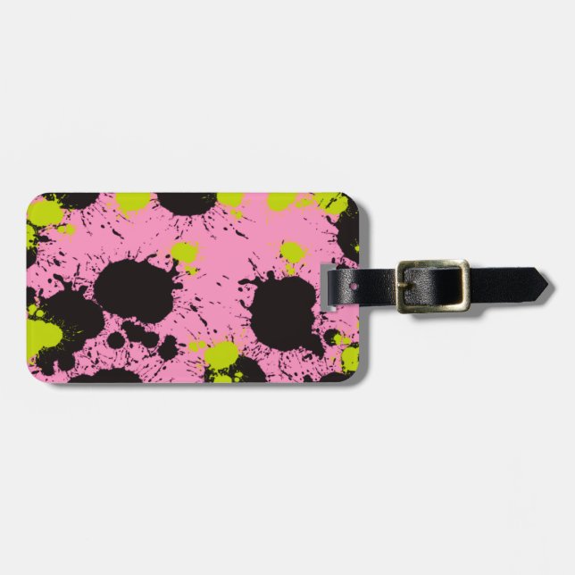 Abstract Paint Splatter Pattern Luggage Tag (Front Horizontal)