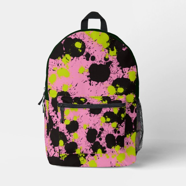 Abstract Paint Splatter Pattern Printed Backpack (Front)