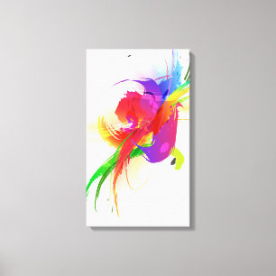 Abstract Paint Splatter Rainbow Lorikeet Canvas Print