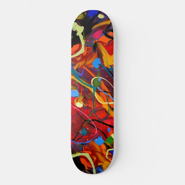 Abstract Paint Splatter Skateboard (Front)