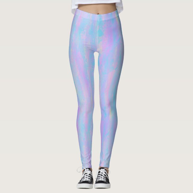 Abstract Paint Strokes Mermaid Colours Leggings (Front)