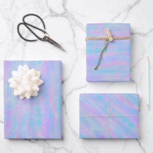 Abstract Paint Strokes Mermaid Colours Wrapping Paper Sheet